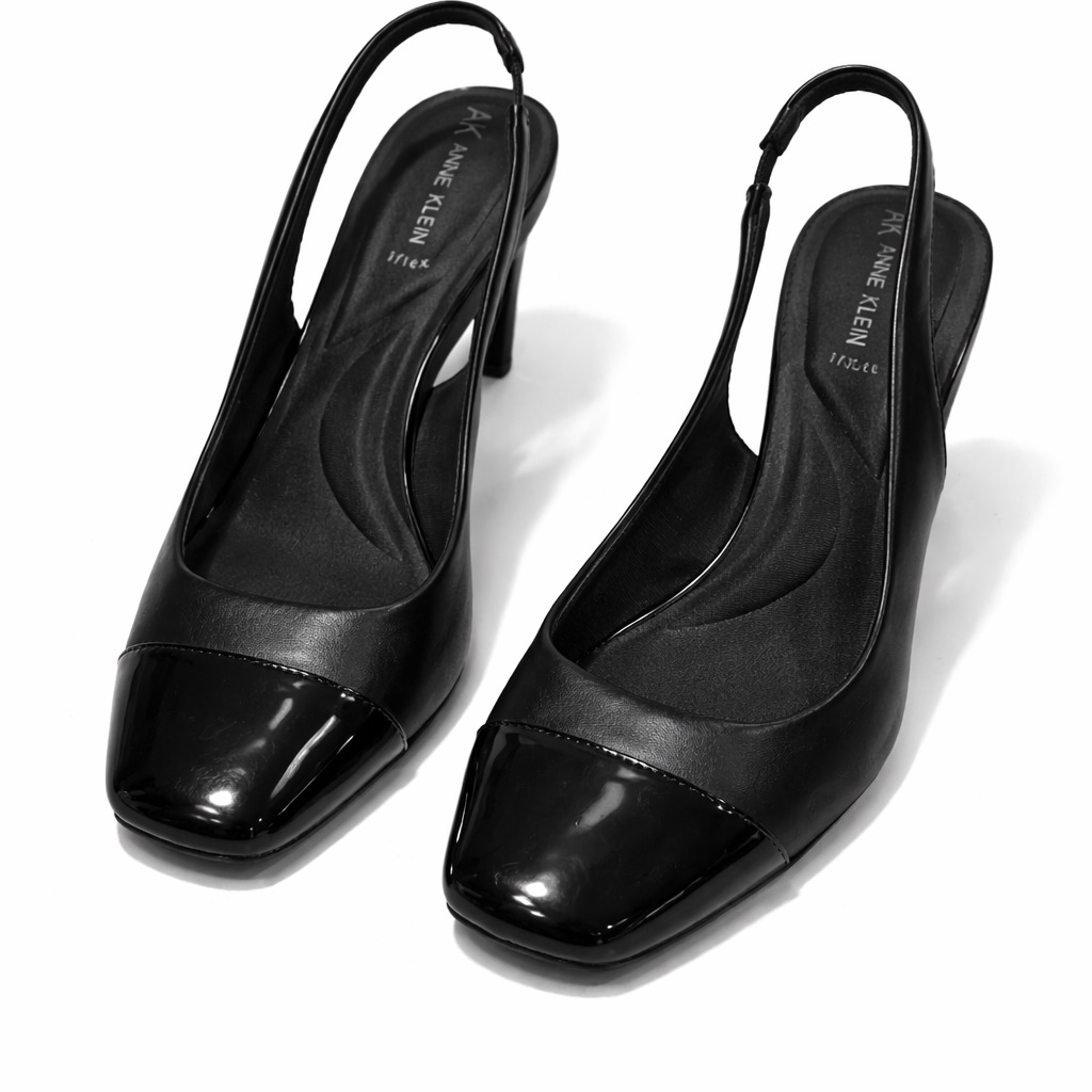 Anne Klein Black Patent Slingback Heels